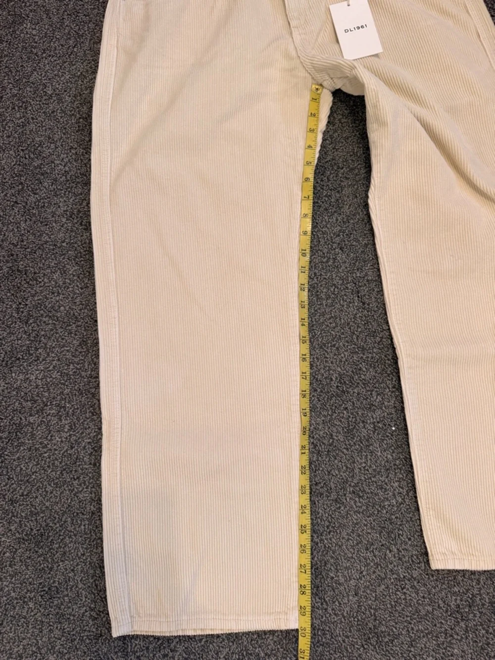 DL1961 Woman’s Cream Corduroy Pants Drue Straight Sz 32 - about US12/14 NWTS - Picture 8 of 10
